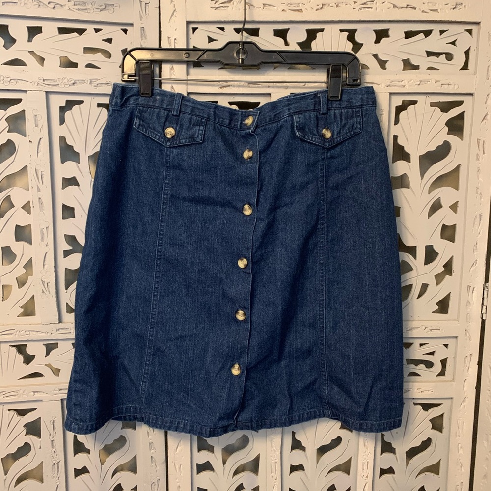 WHITE STAG DARK DENIM MINI JEAN SKIRT